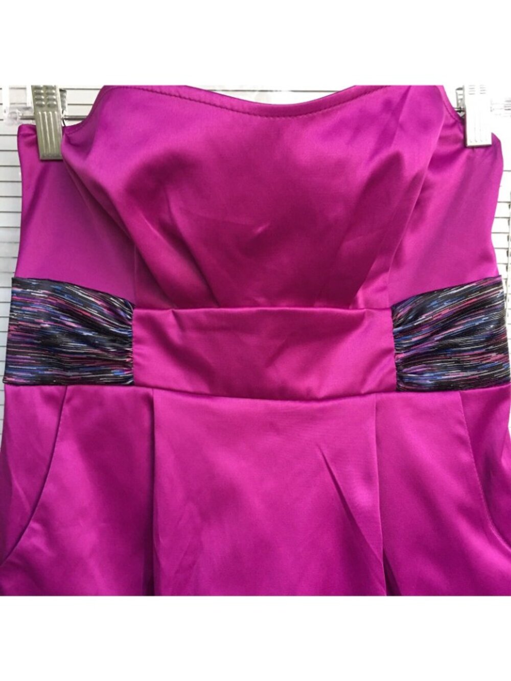 Akira Chicago Strapless Mini Dress Size M Fuchsia Purple Prom Sexy Club Stretchy - Picture 10 of 11